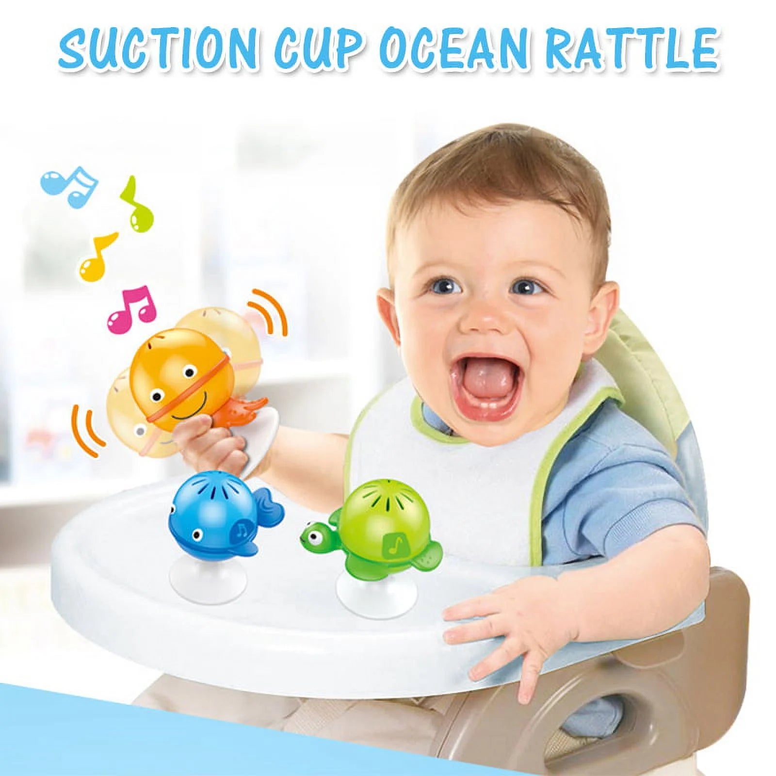 3 Pack Baby Rattles Set Suction Cup Toys U383861