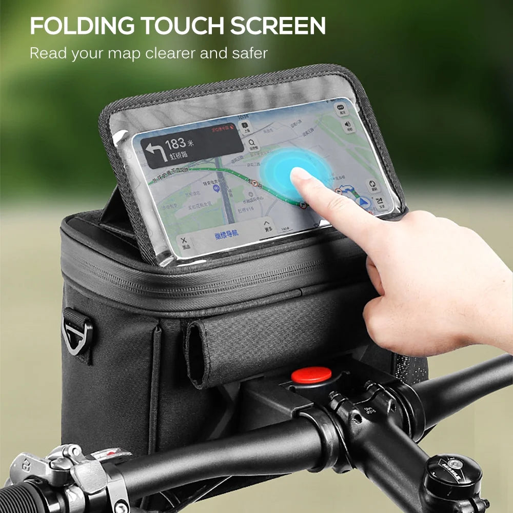 Touch Screen Bike Front Frame Bag Waterproof Phone Holder EVA Handlebar Bag B205