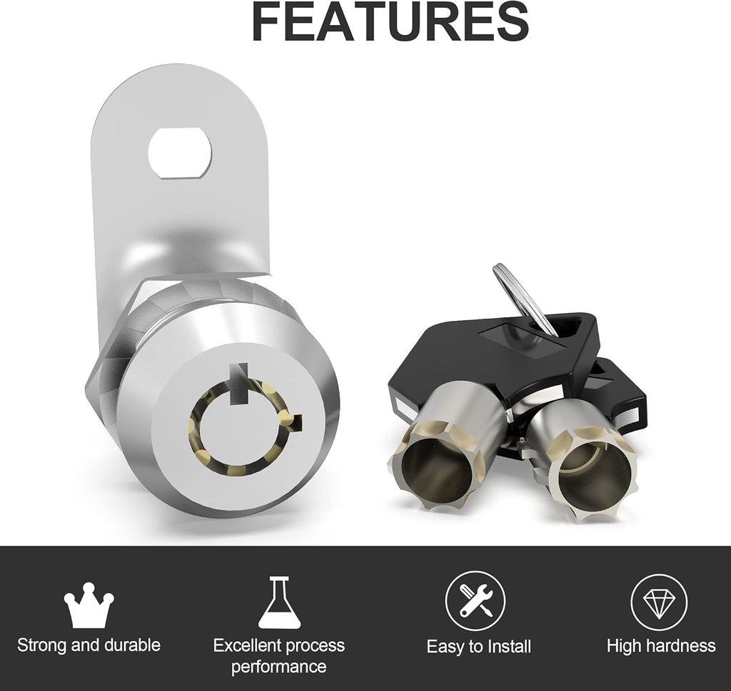 3 Pack Keyed Alike 5/8 Inch Zinc Alloy Cabinet Locks A71797