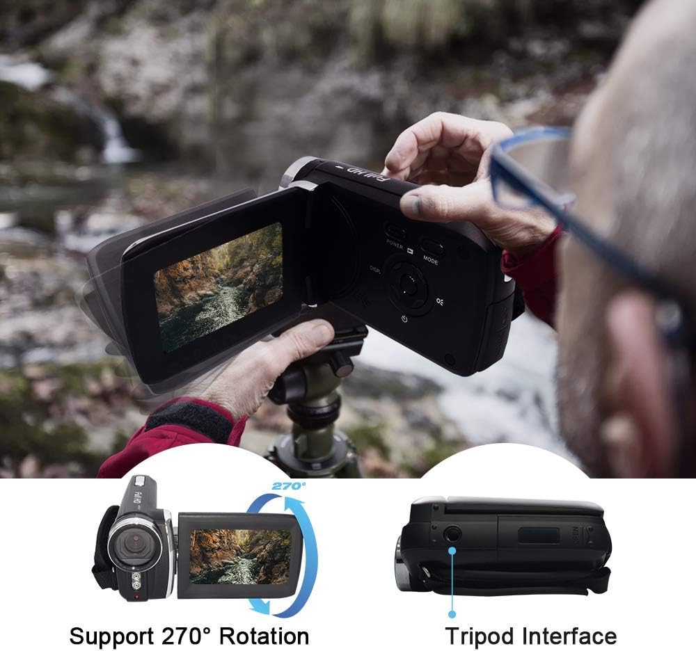 Kids Video Camcorder FHD 1080P 12.0MP 2.8 Inch LCD 8X Digital Zoom Camera Black Pack of 2 P8468