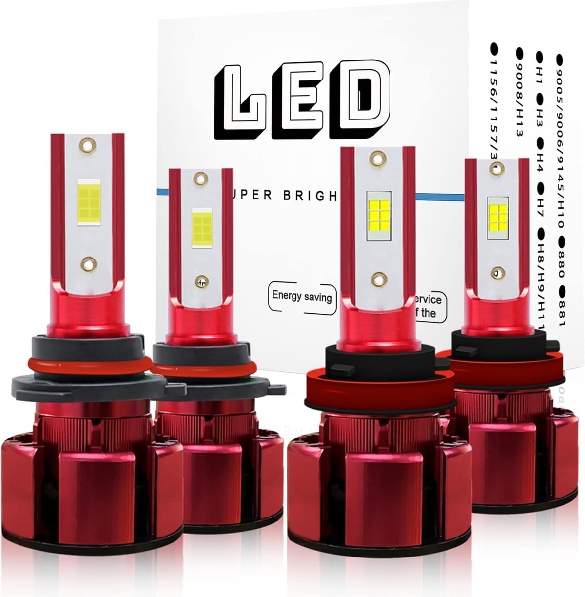 9005 +H11 High/Low Beam LED Headlight Bulbs + H16 LED Fog Light Bulbs, 6000K Cool White, Pack of 6 P998133
