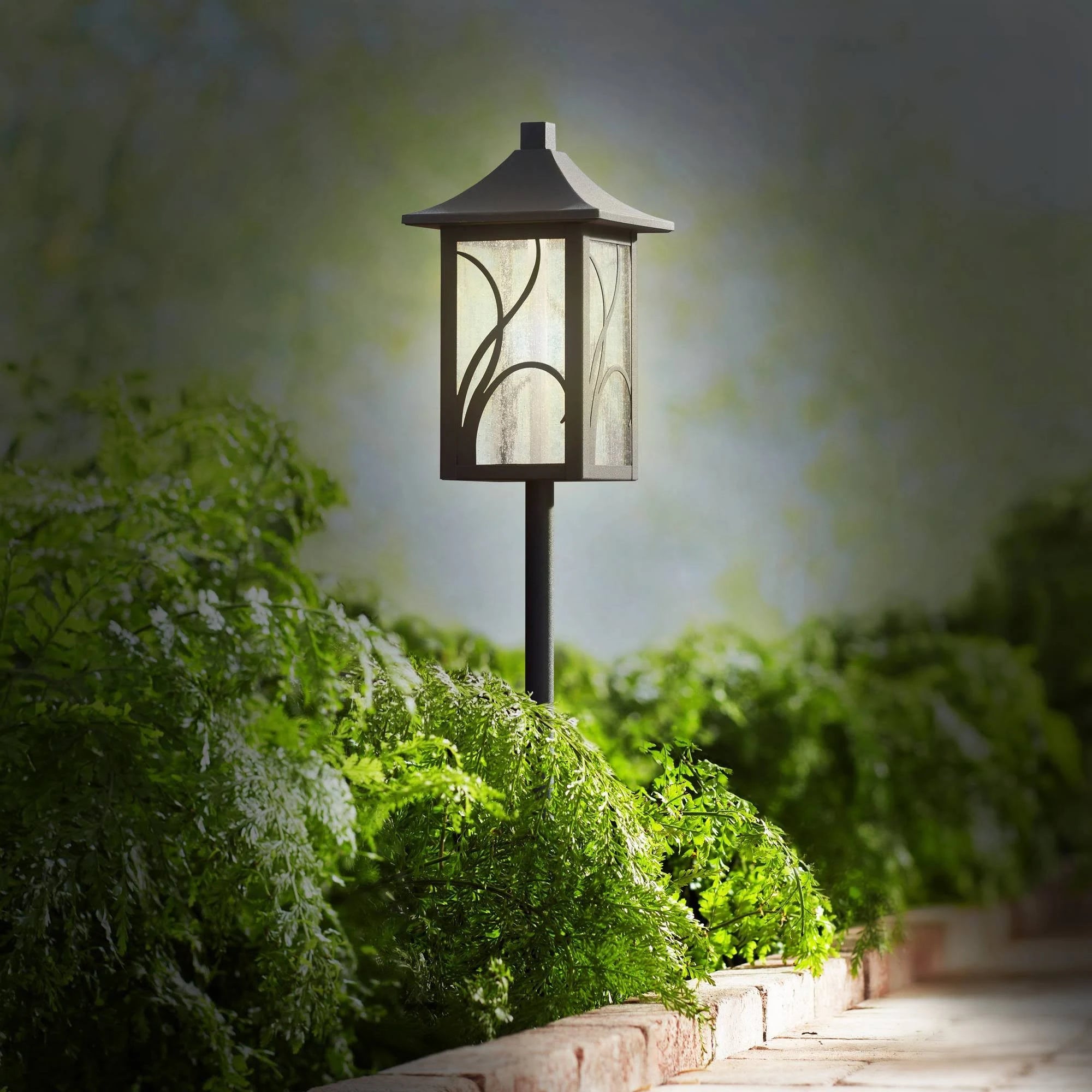 Black LED Landscape Path Light Set of 2 F5402