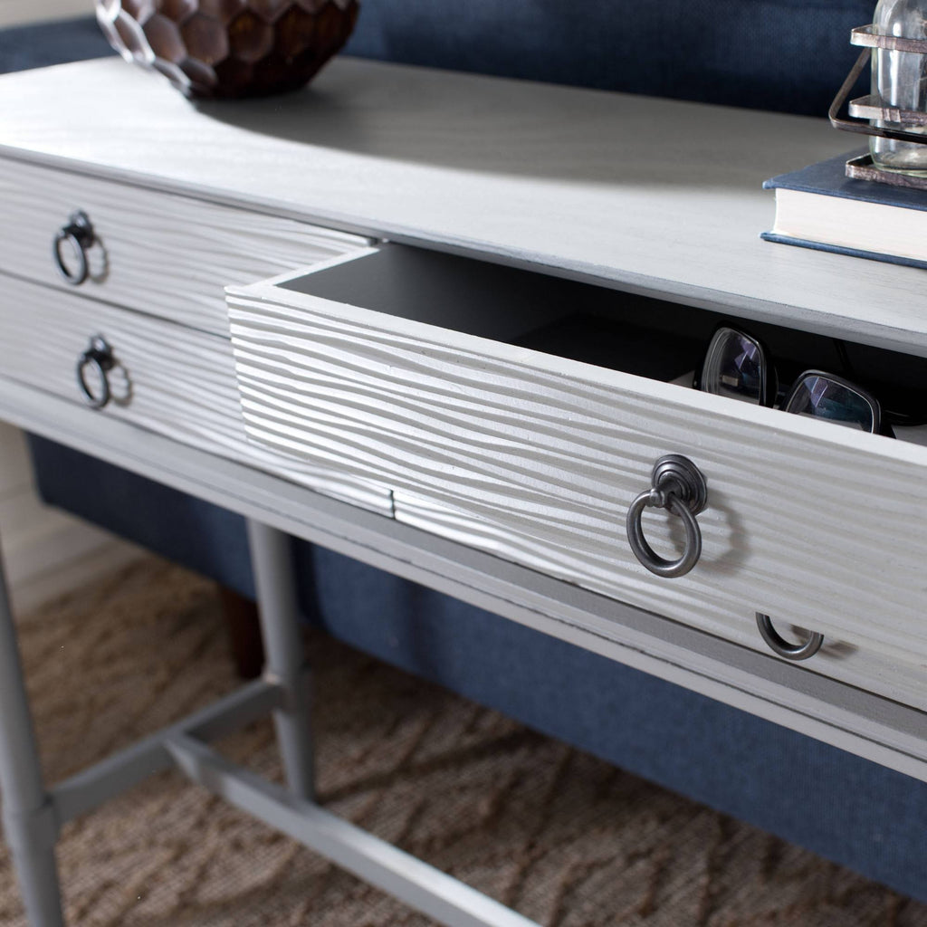 4 Drawer Console Table Distressed Grey Y203099