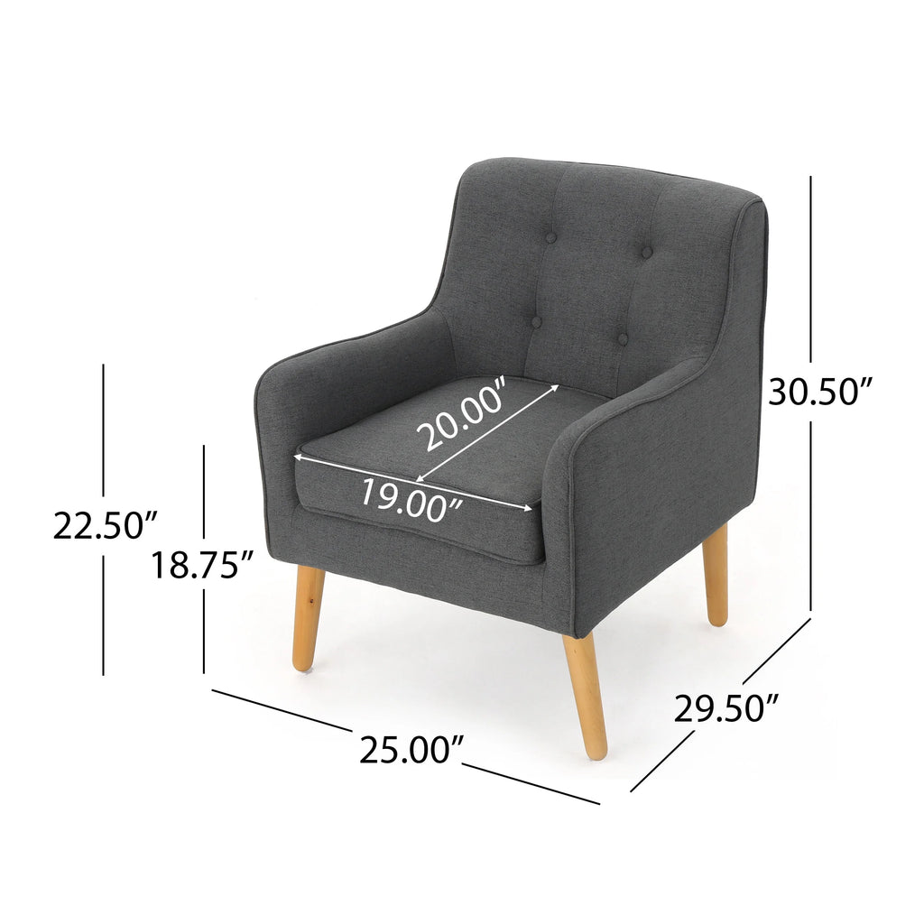 Charcoal Fabric Arm Chair W972