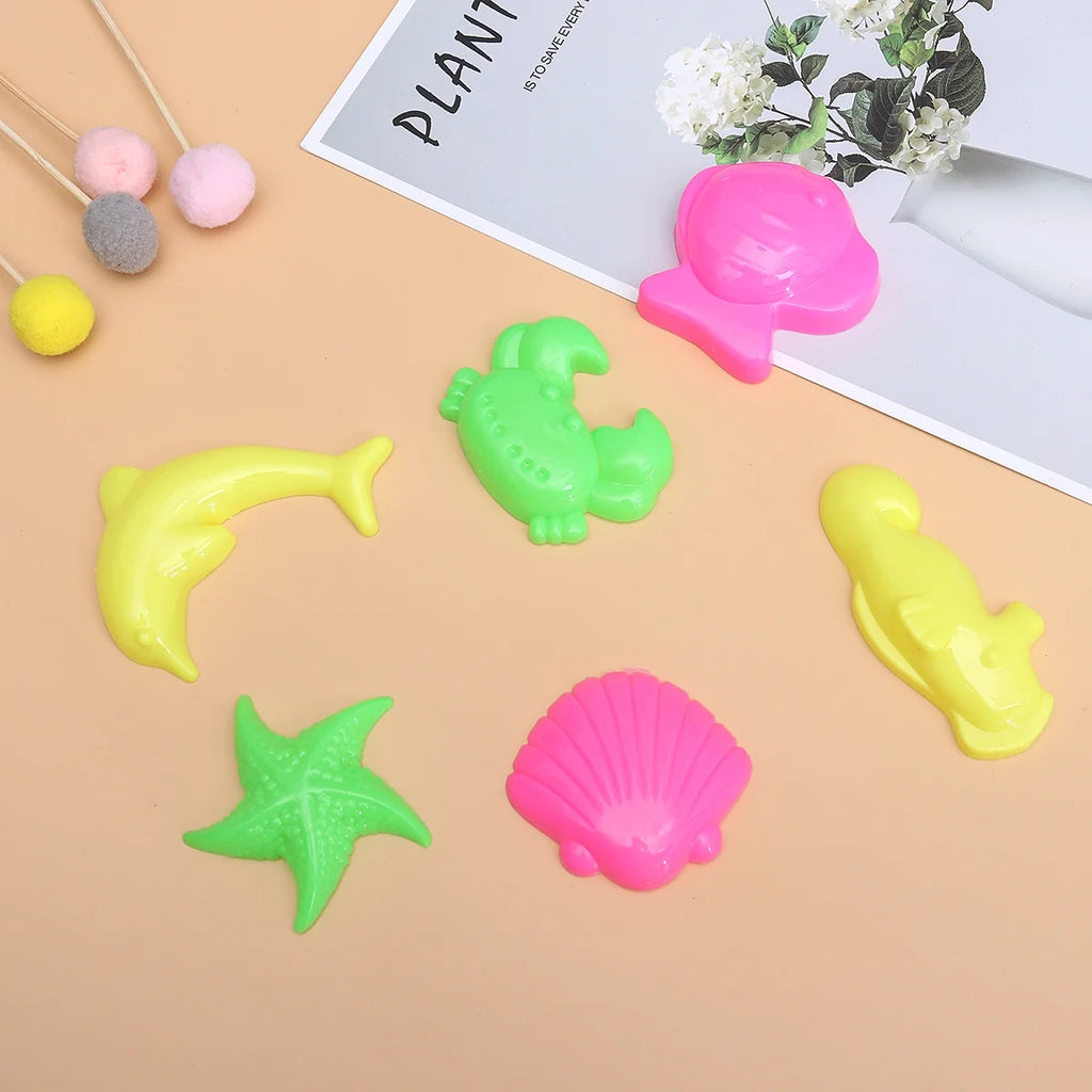 6pcs Beach Sand Toys Set Sand Tray Molds M73882