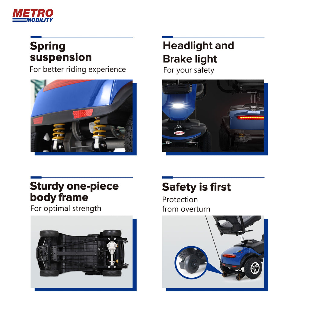 Blue 4 Wheel Mobility Scooter with Seat U85132