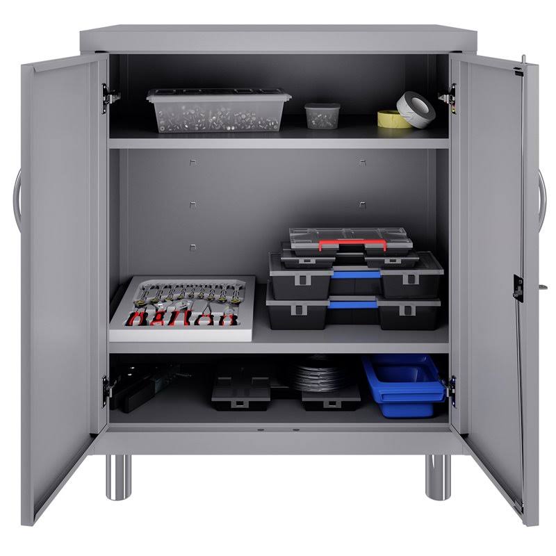 Storage Cabinet 3 Shelf 36x30x18 in Platinum Z4525