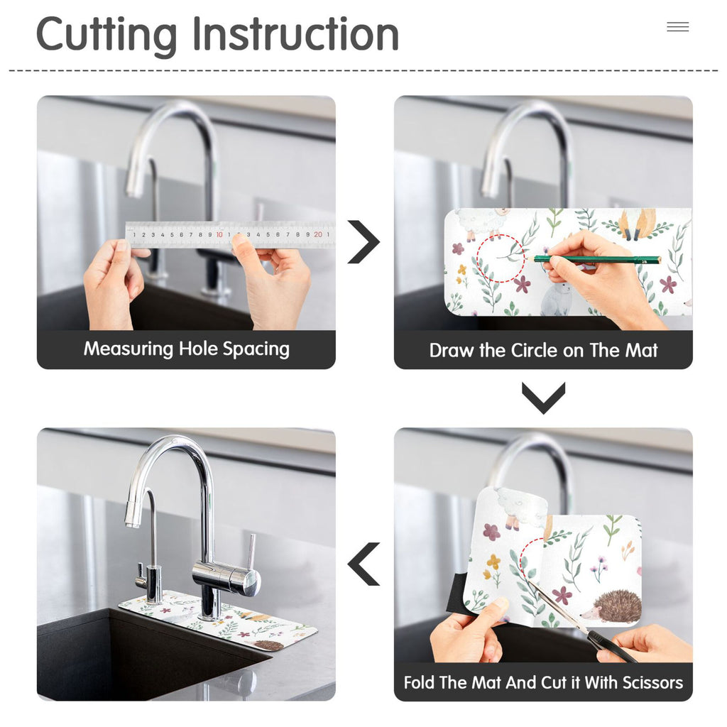 Sink Splash Guard Set with Drying Mat, 2 PCs, 30x5.4in A768707