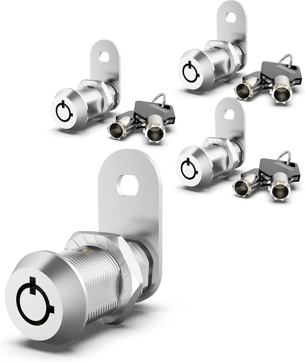 3 Pack Keyed Alike 5/8 Inch Zinc Alloy Cabinet Locks A71797