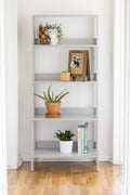 Black 4-Shelf Wood Ladder Bookshelf M713841