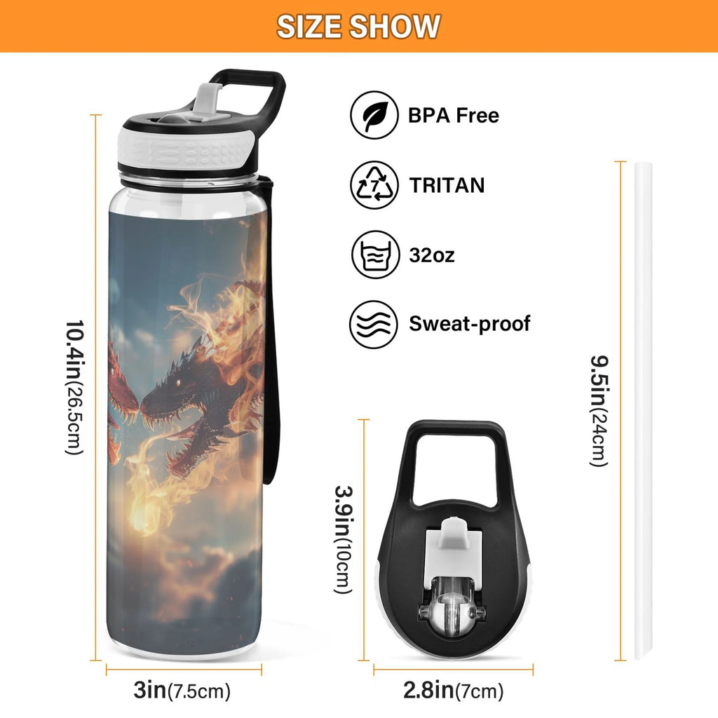 32oz Tritan Sports Water Bottle with Straw U7144