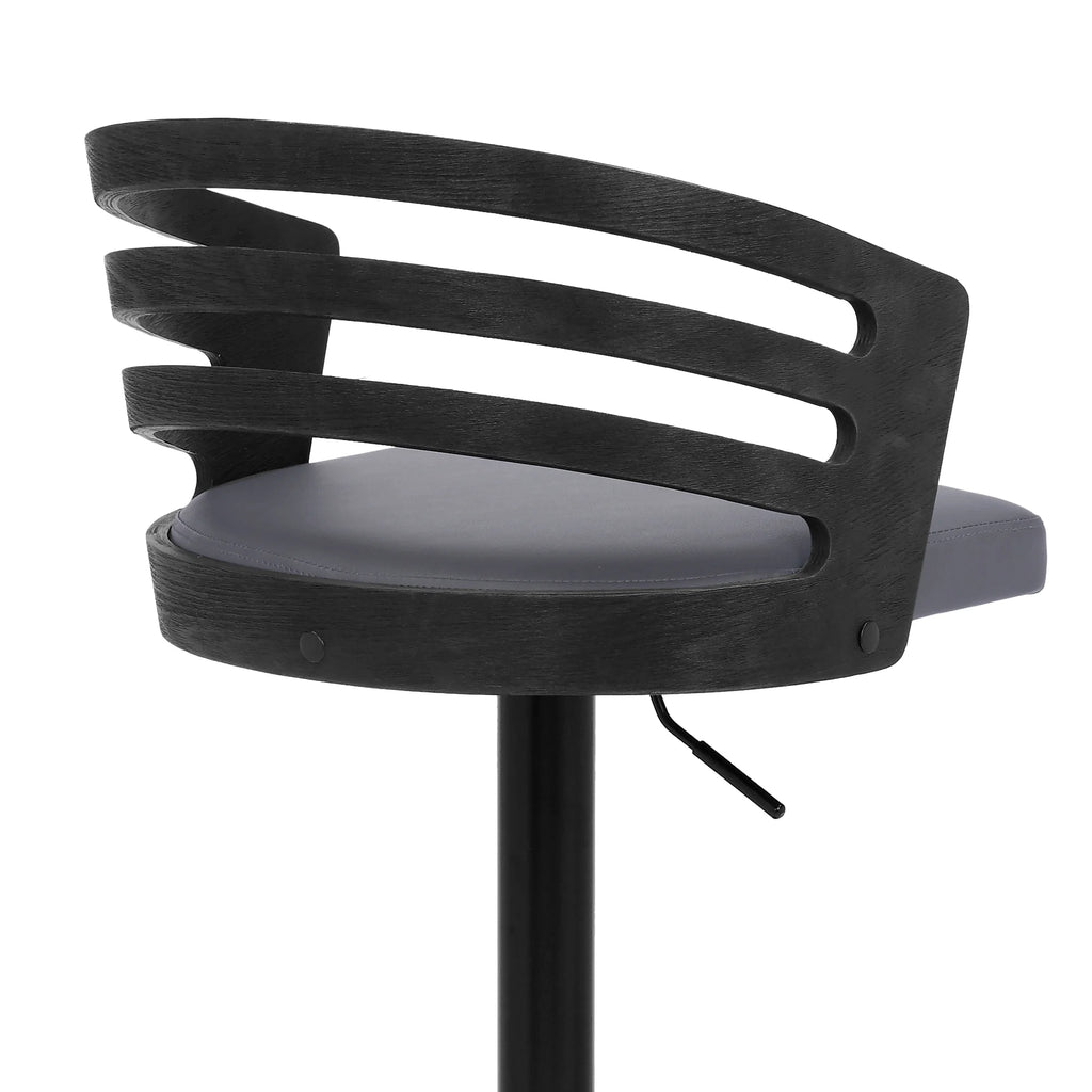 Gray/Black Faux Leather Swivel Bar Stool Z75467