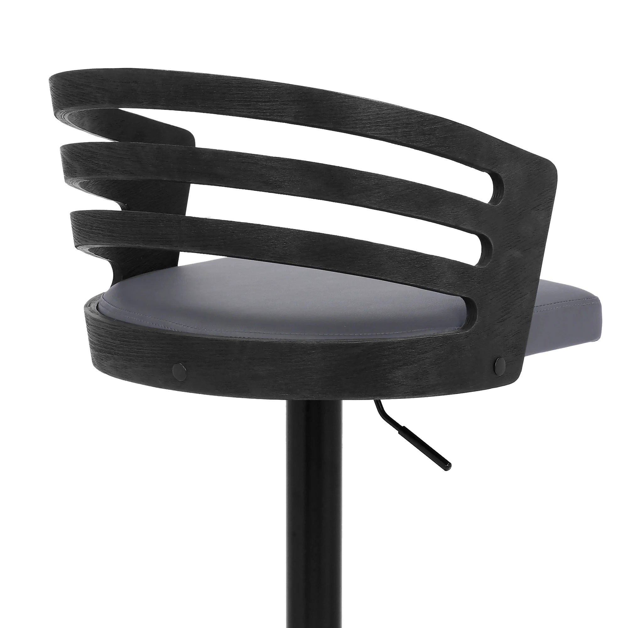 Gray/Black Faux Leather Swivel Bar Stool Z75467