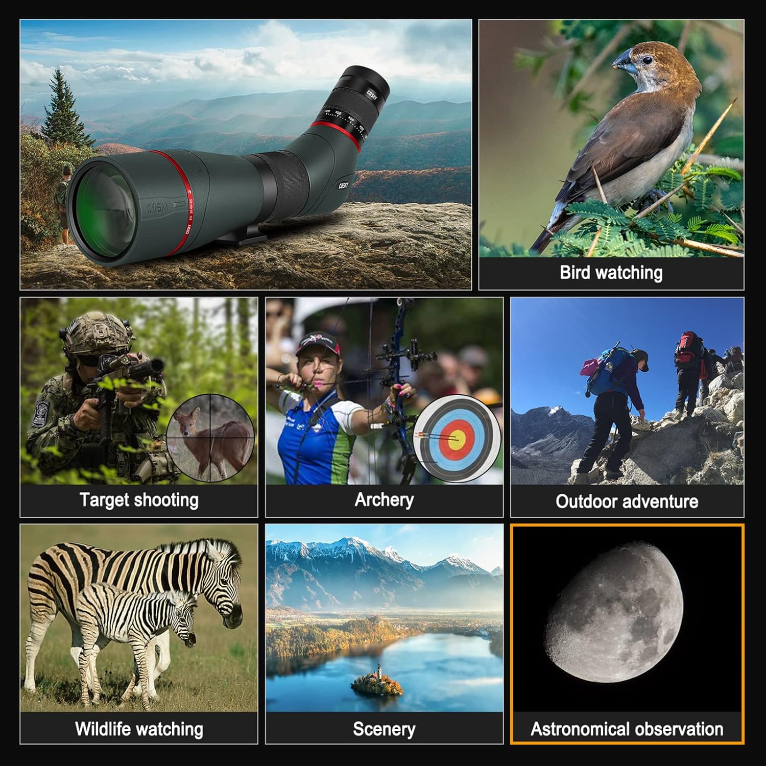 20-60x85mm ED Spotting Scope with Smartphone Adapter D52652
