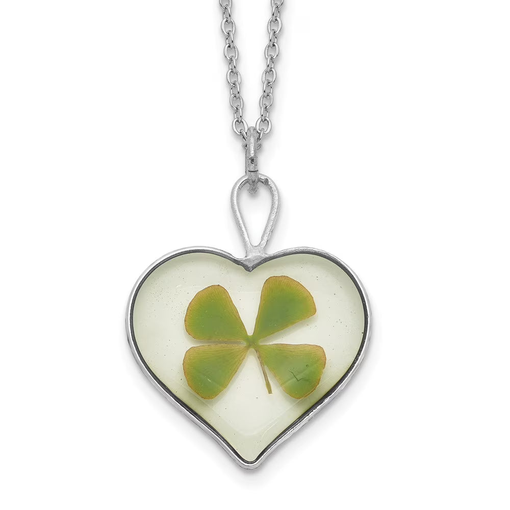 Silver Four Leaf Clover Necklace M873