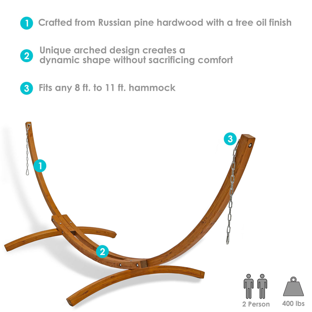 12 ft. Curved Arc Wood Hammock Stand J6926