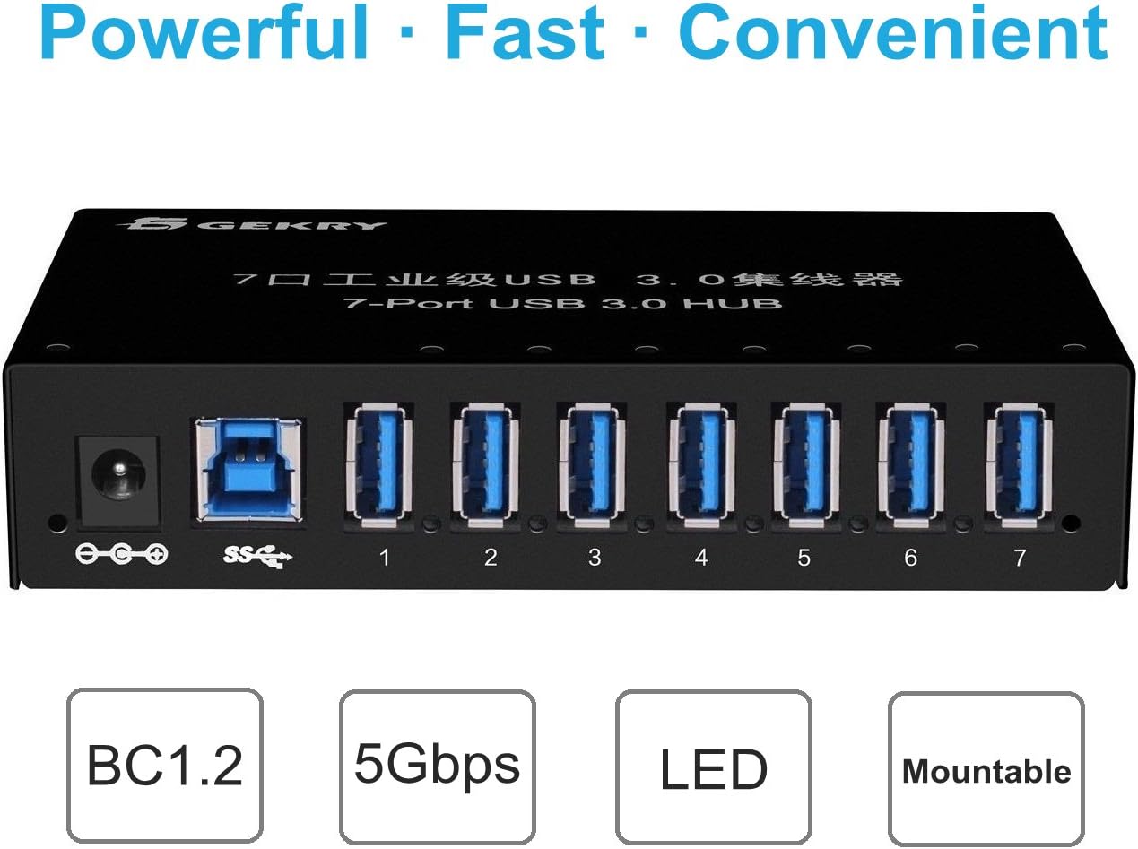 7-Port Powered USB 3.0 Hub with AC Adapter M671200