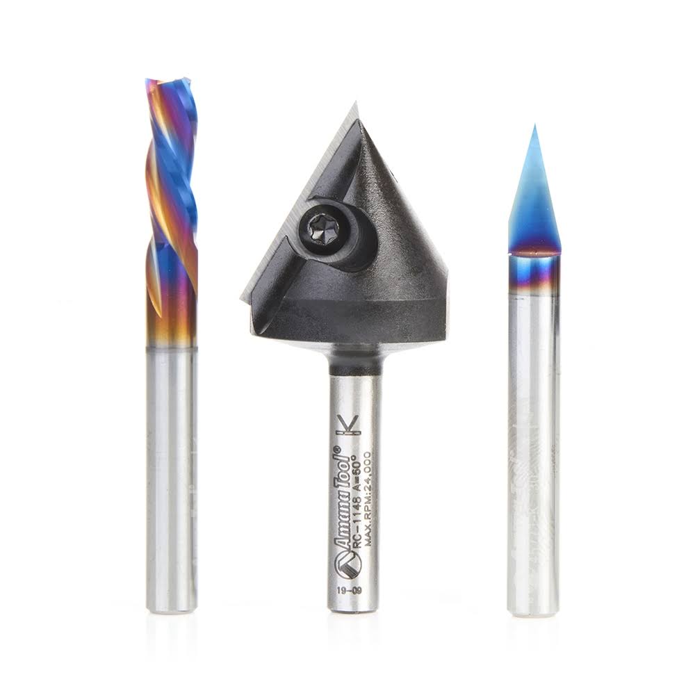 3-Pc CNC General Purpose Set, 1/4 inch Shank S217837