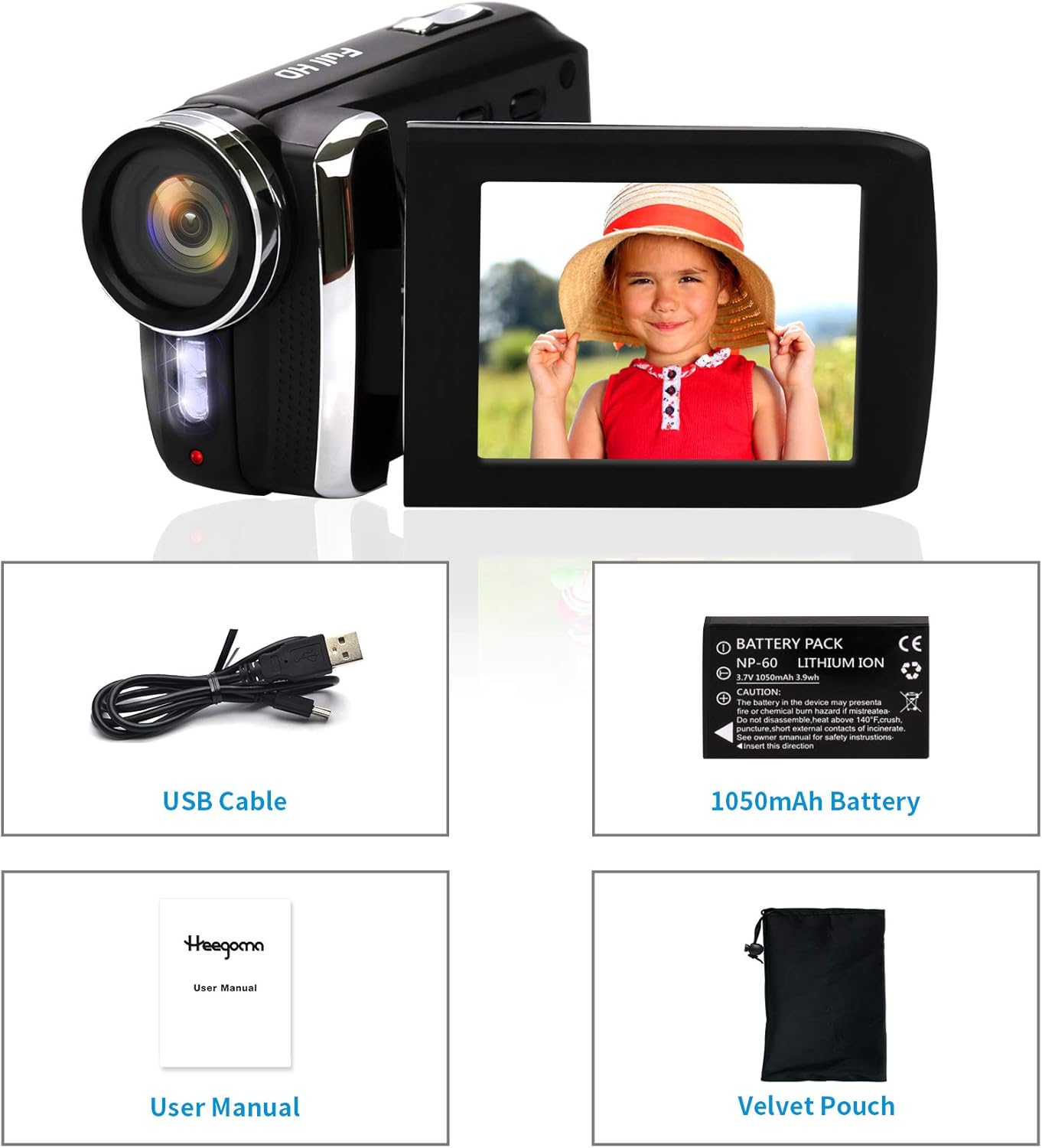 1080P Full HD Digital Camera Recorder for Kids, 36MP, Pack of 2 W265