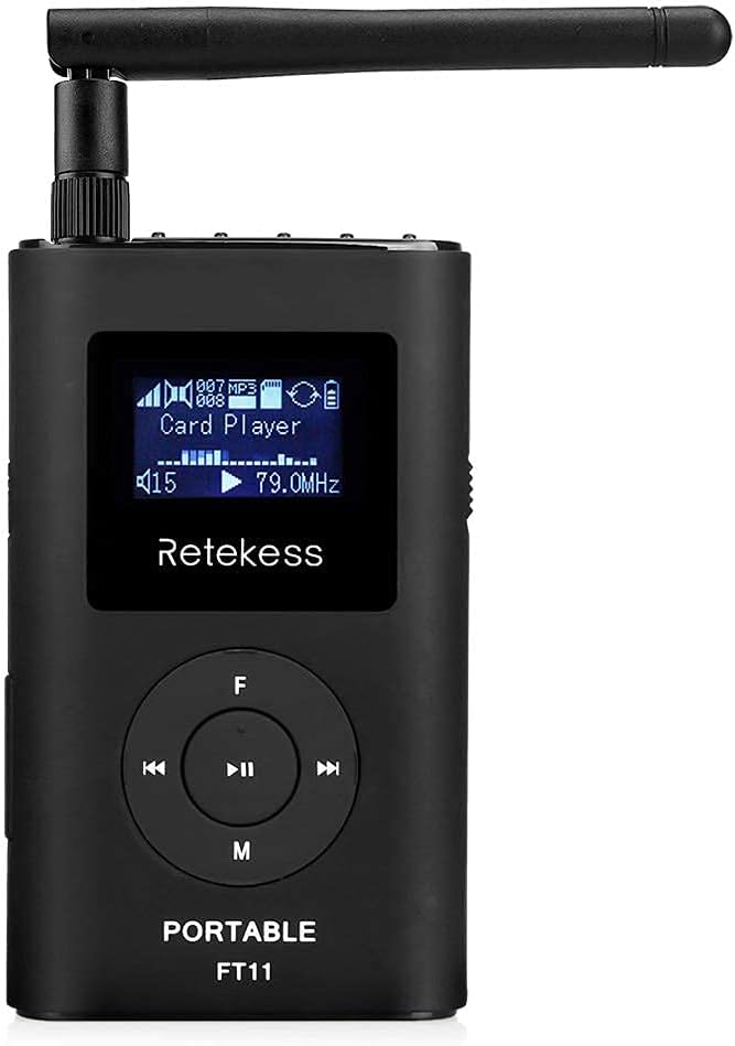 FM Transmitter with Microphone and Antenna, Rechargeable, Pack of 2 E194559