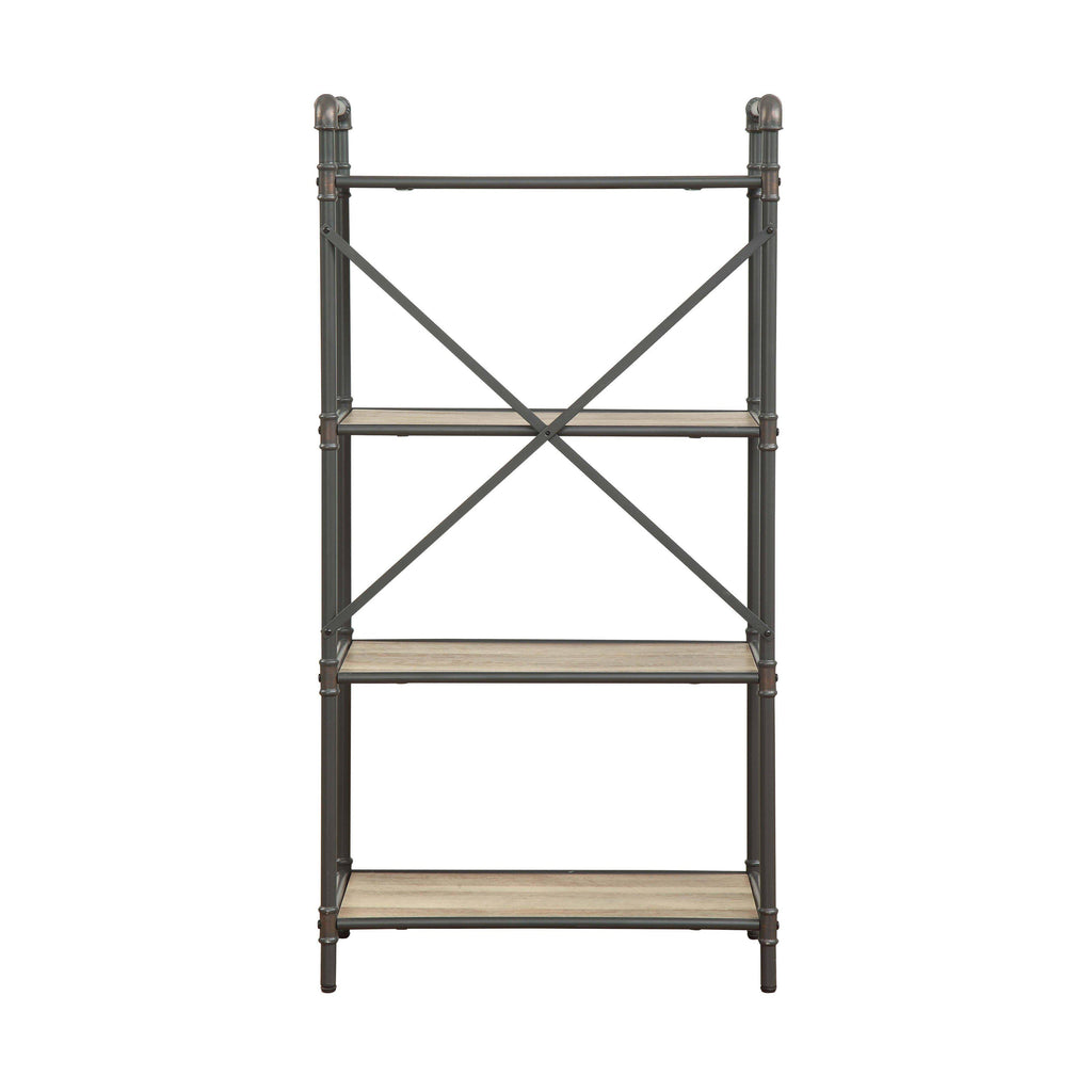 4 Shelf Bookcase, Sandy Gray/Oak A58580
