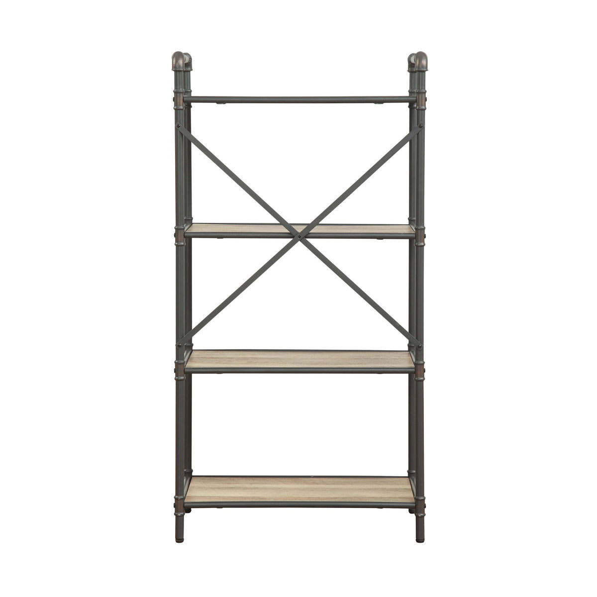4 Shelf Bookcase, Sandy Gray/Oak A58580