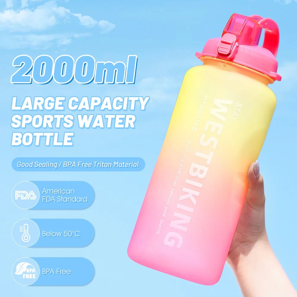 Sports Water Bottle with Straw Large Capacity T134253