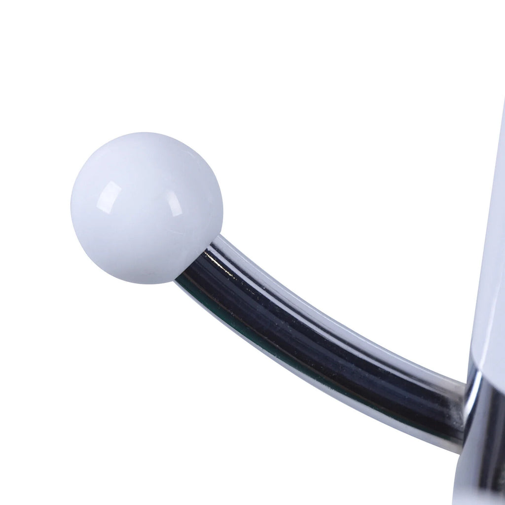 White Marble Metal Coat Rack with 16 Hooks F276858