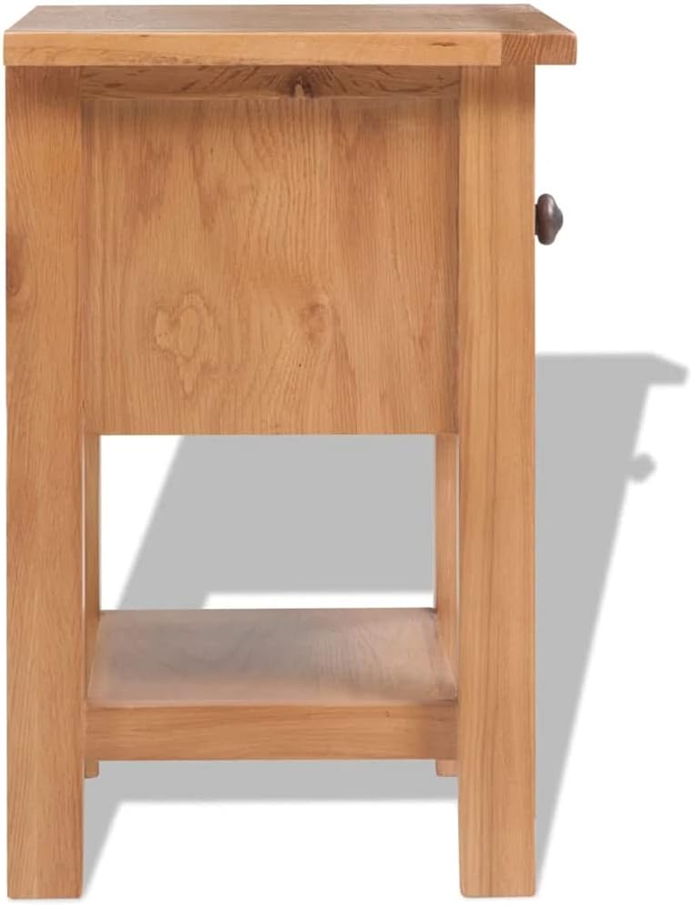 Brown Wooden Bedside Table Cabinet with Drawer X362053