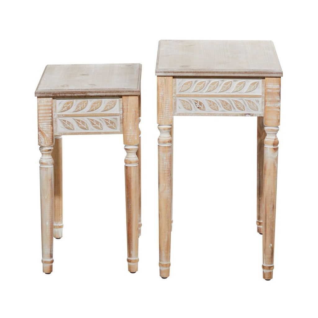Farmhouse End Accent Tables Set of 2 O7473