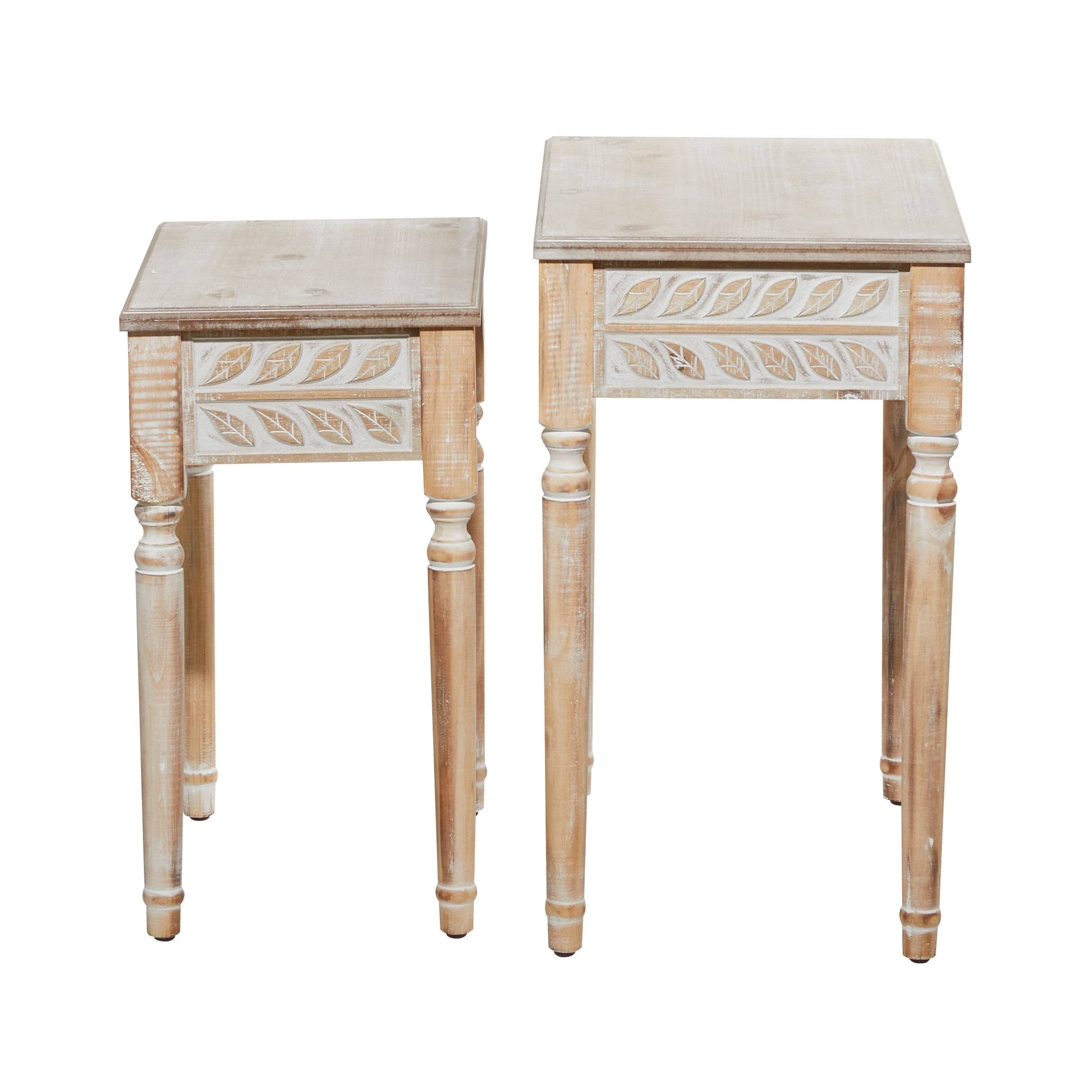 Farmhouse End Accent Tables Set of 2 O7473