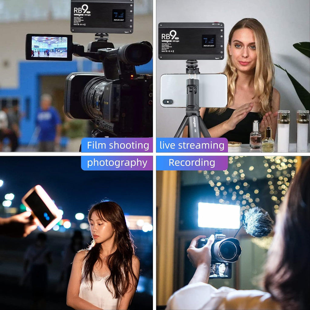 RGB Video Light Panel 3000mAh 2500-8500K Dimmable LED Camera Light D354