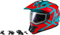 Matte TEAL/ORG Snow Helmet with Elec Shield R547003