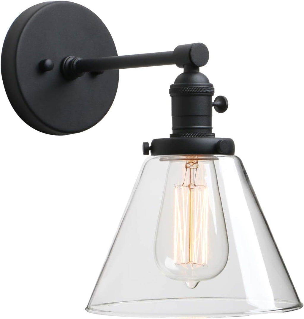 Black Industrial Wall Sconce Light with 7.3 Inches Cone Canopy S57267