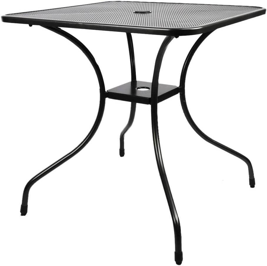 Outdoor Cast Iron Square Bistro Table with Umbrella Hole Q763