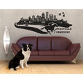 Silver 79in x 31in Cityscape Wall Decal Q738025