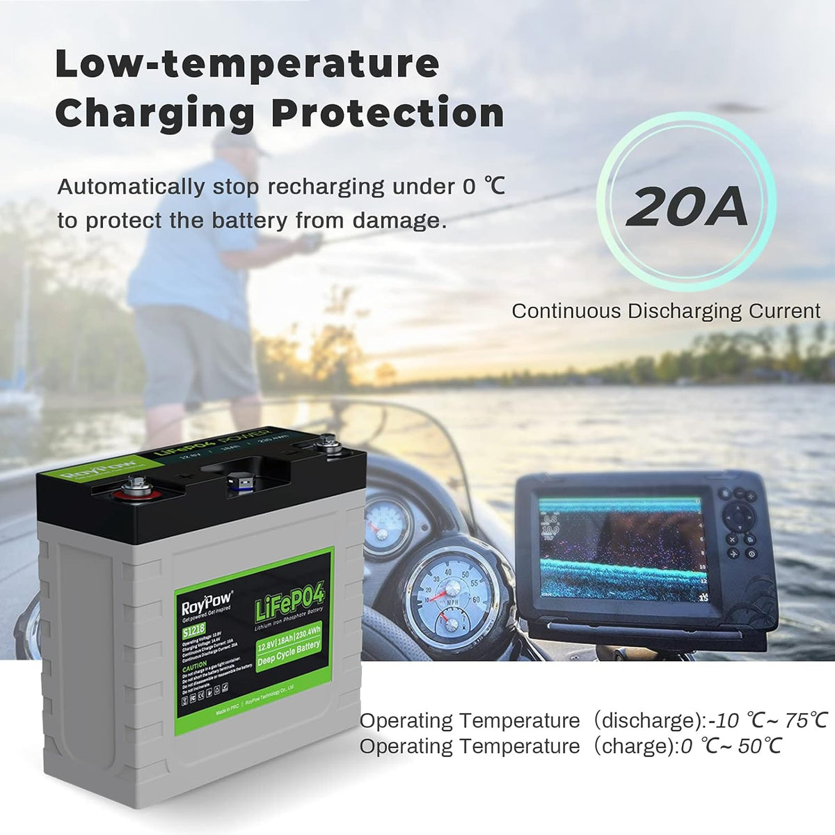 12V 18Ah Deep Cycle LiFePO4 Battery Rechargeable Lithium ion Batteries Built-in BMS O792993