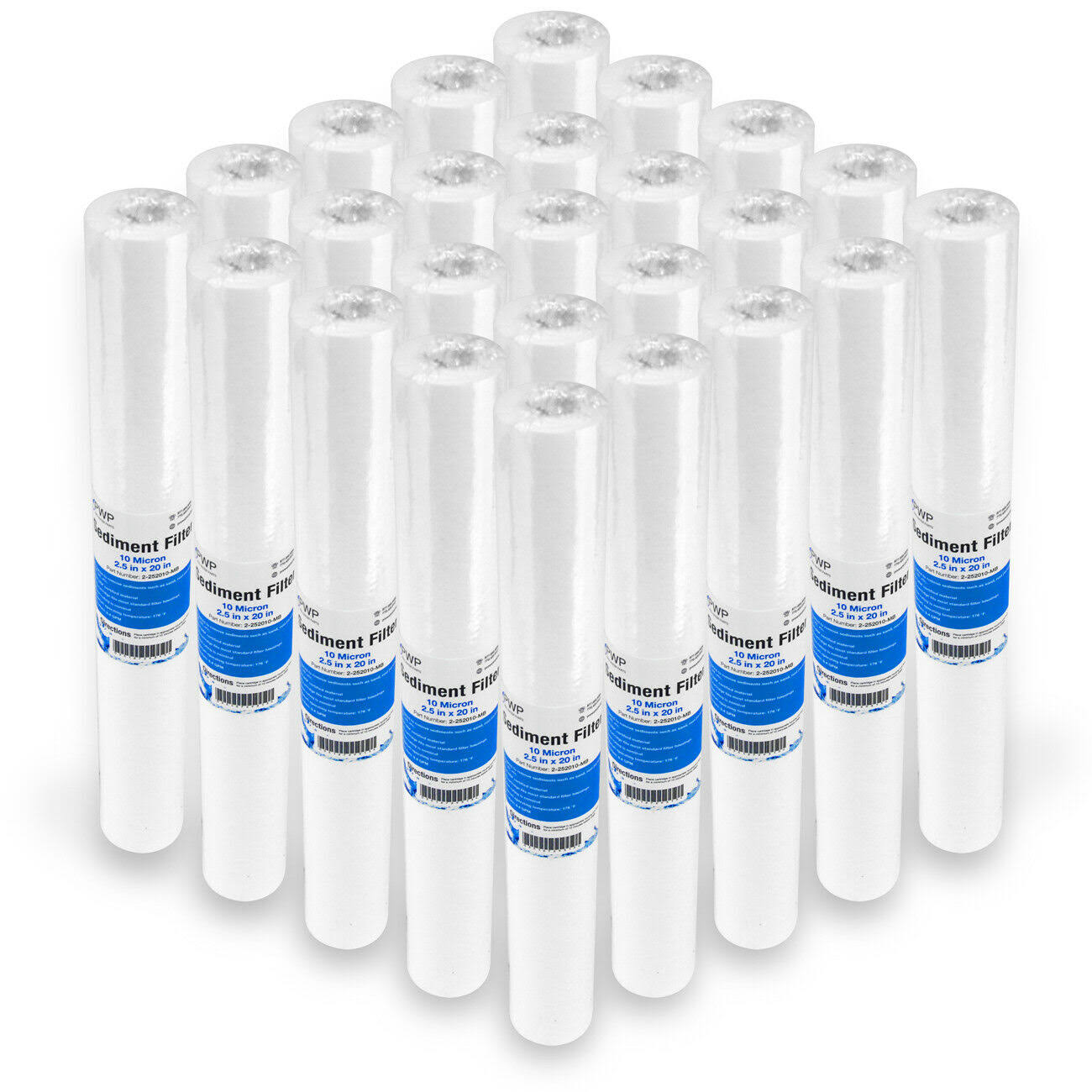 20x2.5in 10 Micron Sediment Water Filter Cartridge 25 Pack K603