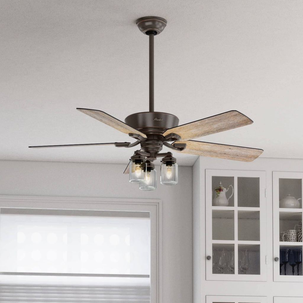 Brushed Nickel Ceiling Fan with LED Light L206607