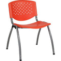 Orange Plastic Stack Chair with Titanium Gray Powder Coated Frame Z435
