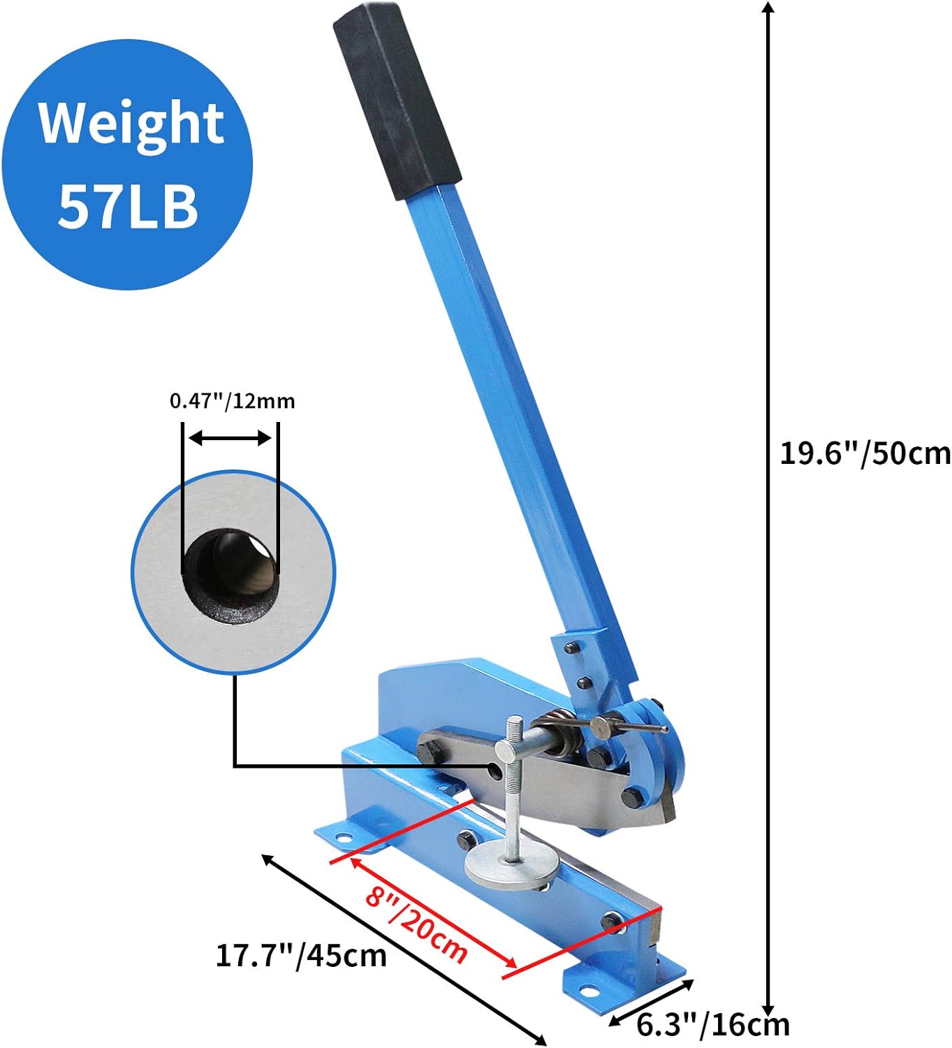 Hand Plate Shear, Manual Metal Cutter, Cutting Thickness 6mm Max, Benchtop for Carbon Steel Plates N40070