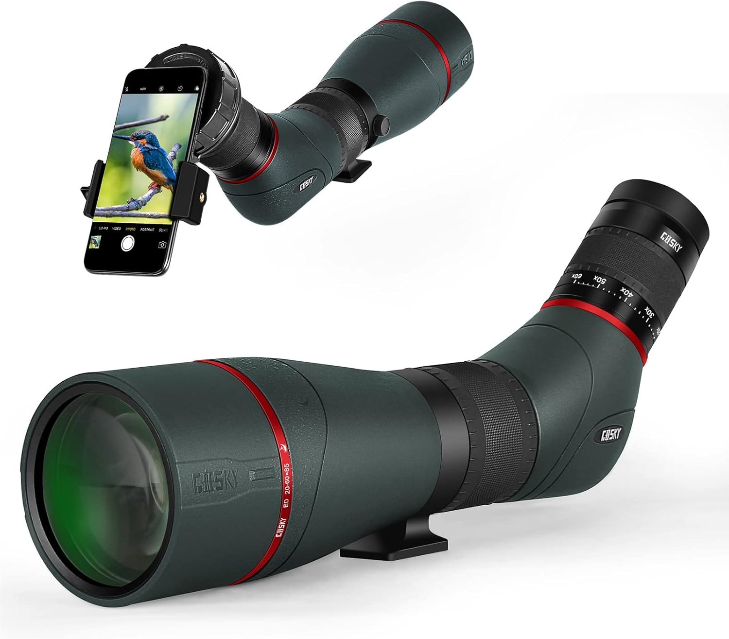 20-60x85mm ED Spotting Scope with Smartphone Adapter D52652