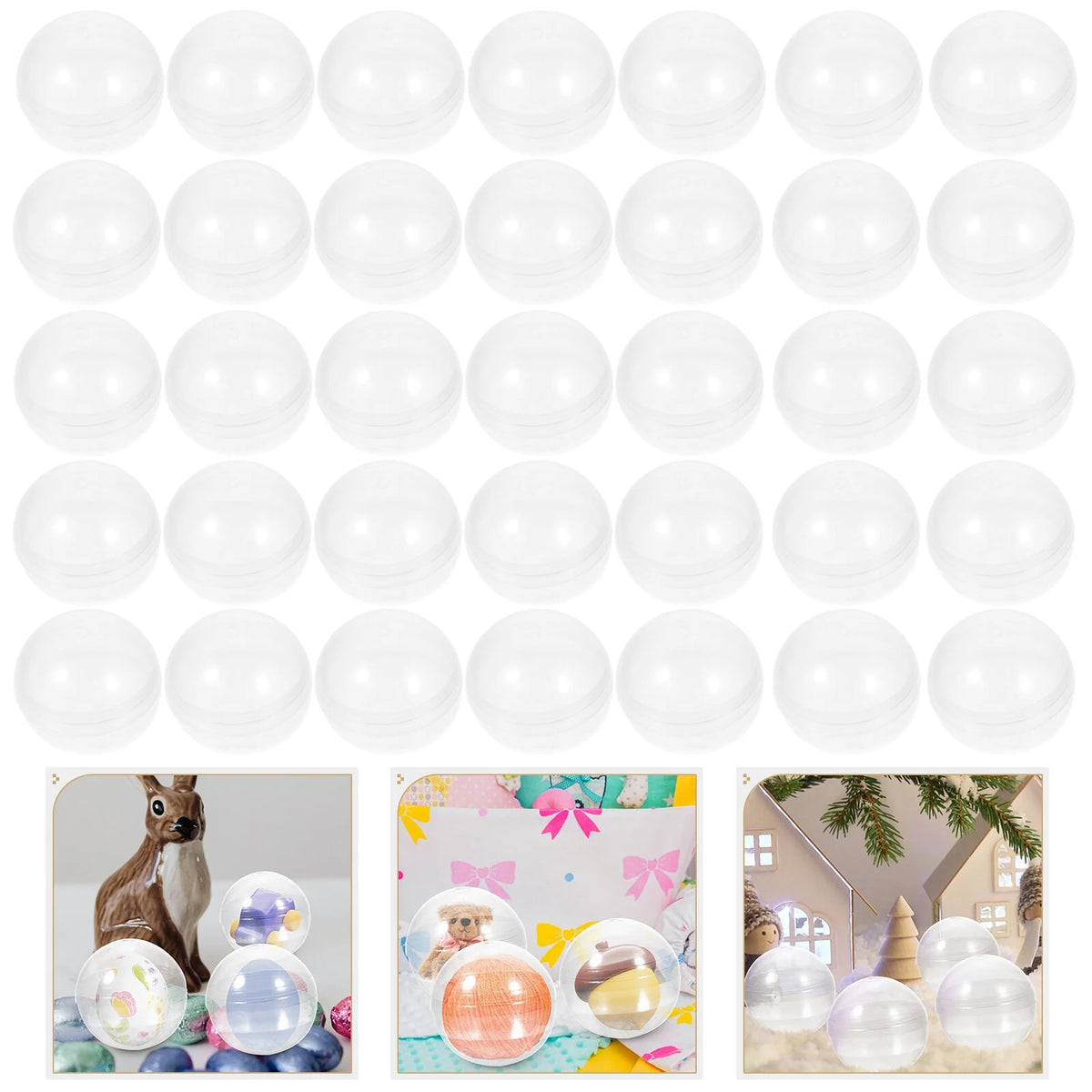 100pcs Clear Plastic Fillable Balls T856