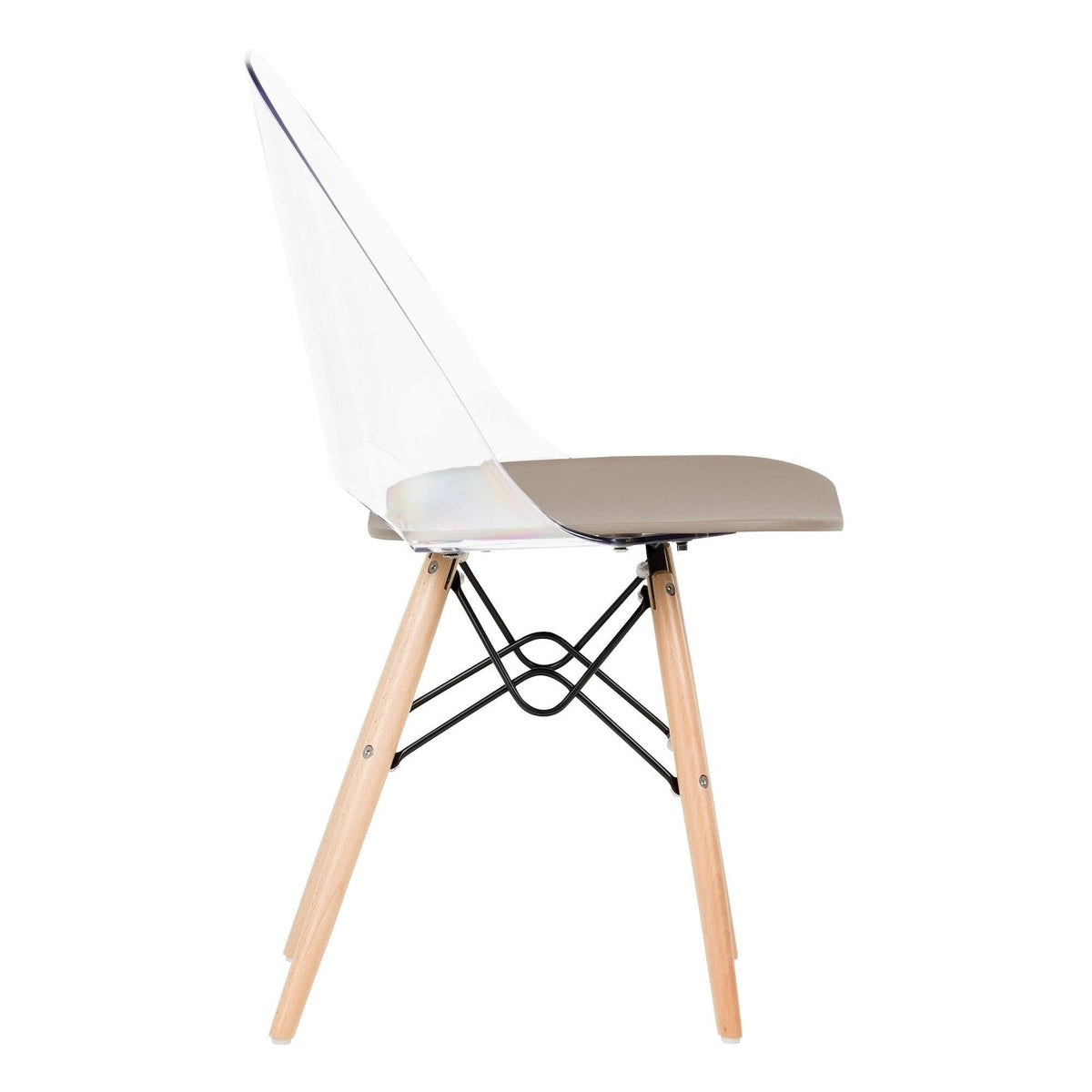 Clear and White Dining Side Chair N2615