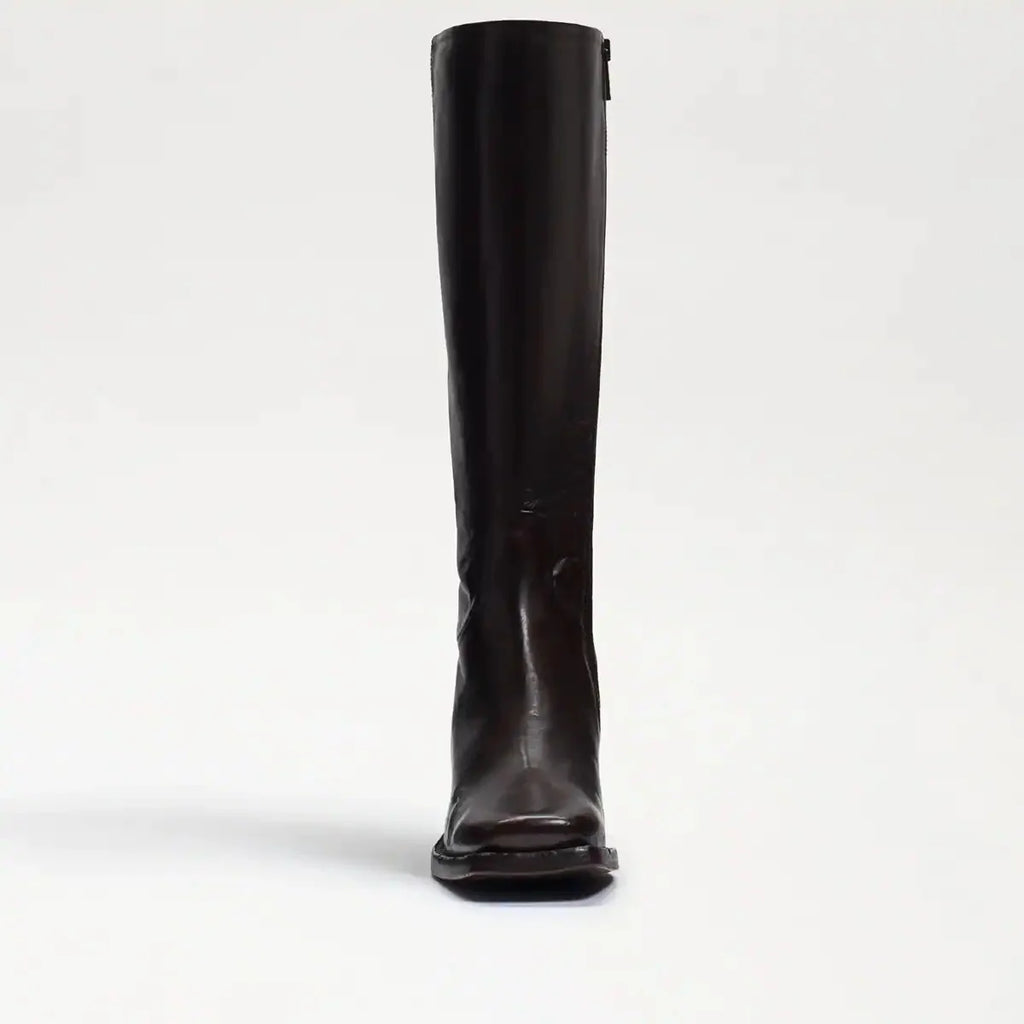 Dark Brown Washed Leather Square Toe Western Boot G55810