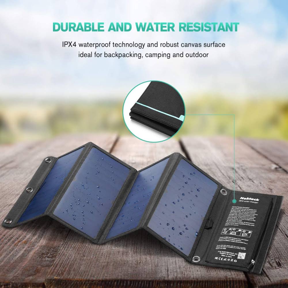 28W Foldable Portable Solar Charger with 2 USB Port, Waterproof M144