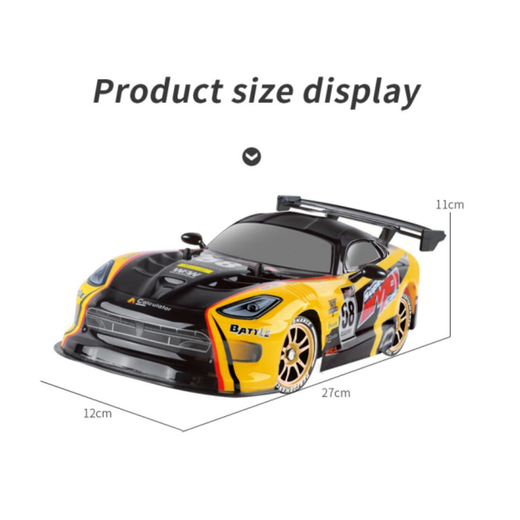 Yellow 4WD Remote Control Drift Car with 2 Batteries B9077