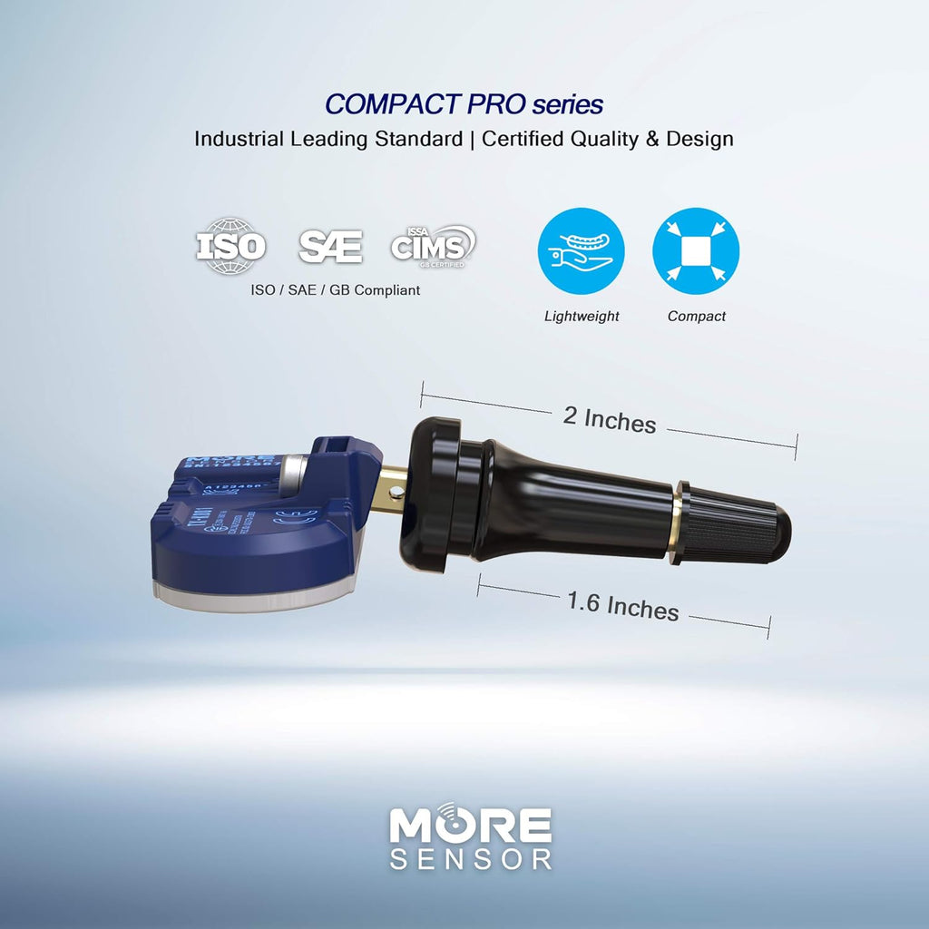 Compact 315MHz TPMS Tire Pressure Sensor 4-Pack with Rubber Valve Stem S33281