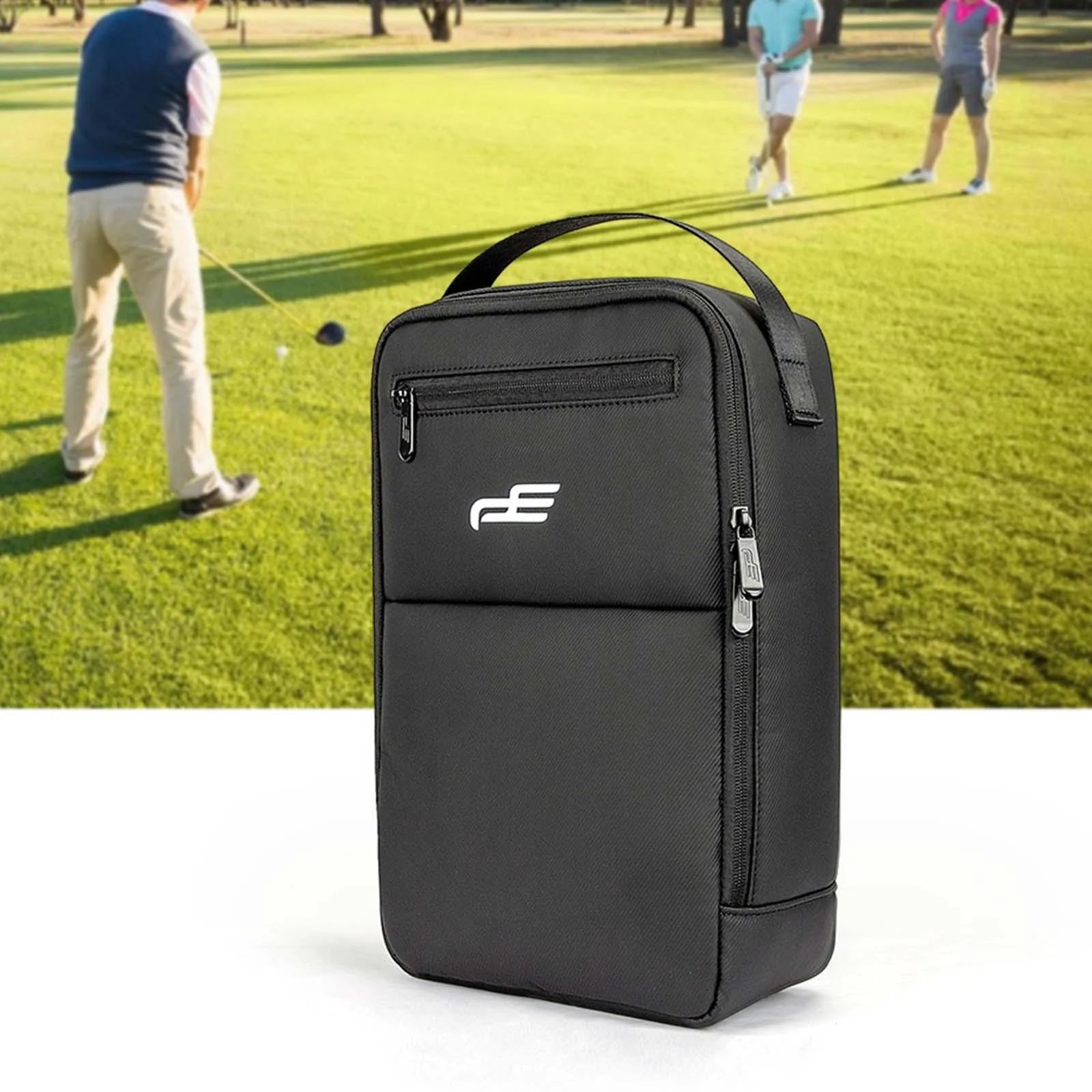 Black Zippered Golf Shoe Storage Bag T9077