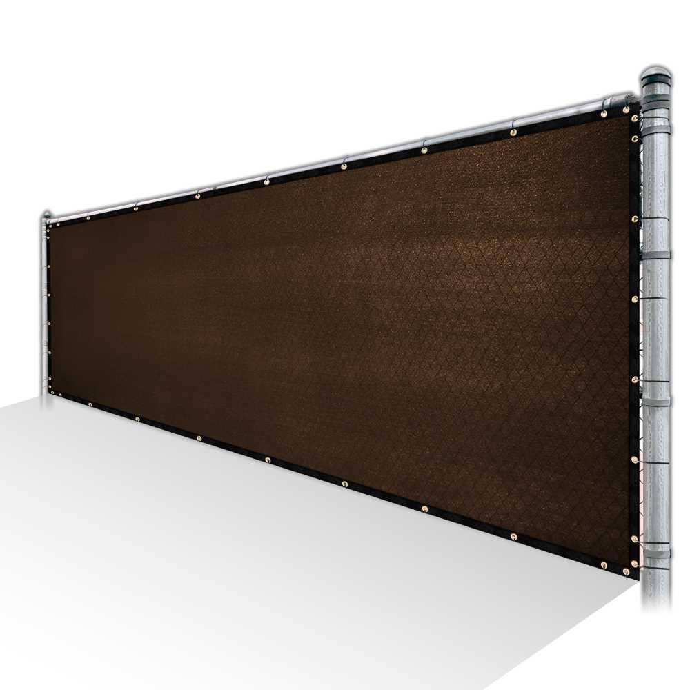 Brown Privacy Fence Screen Mesh with Reinforced Grommets X733